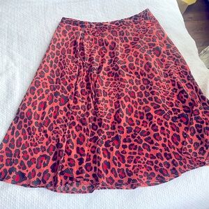 Worthington Pink Leopard skirt midi size 12